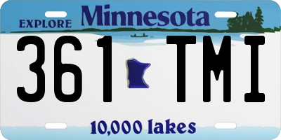 MN license plate 361TMI