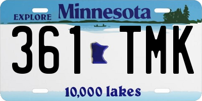 MN license plate 361TMK
