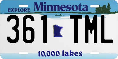 MN license plate 361TML