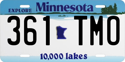 MN license plate 361TMO