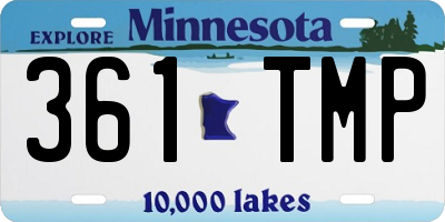 MN license plate 361TMP