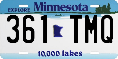 MN license plate 361TMQ