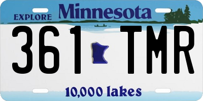 MN license plate 361TMR