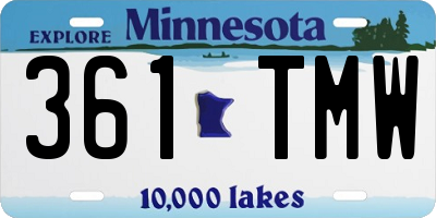 MN license plate 361TMW