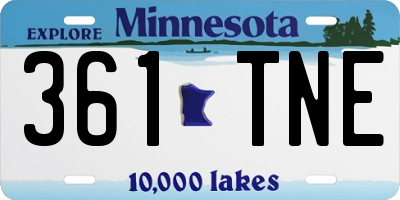 MN license plate 361TNE