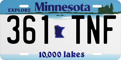 MN license plate 361TNF