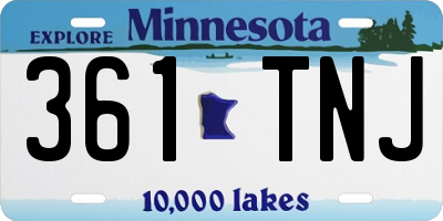 MN license plate 361TNJ