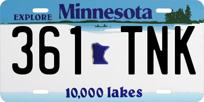 MN license plate 361TNK