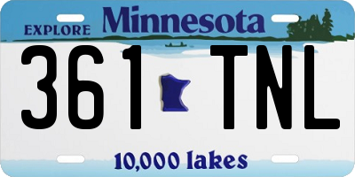 MN license plate 361TNL