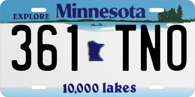 MN license plate 361TNO