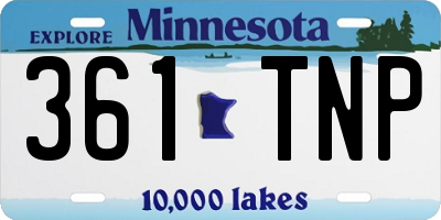 MN license plate 361TNP