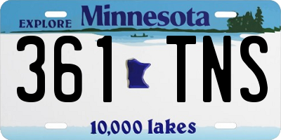 MN license plate 361TNS