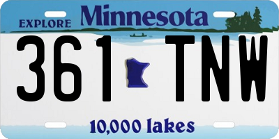 MN license plate 361TNW