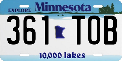 MN license plate 361TOB