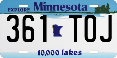 MN license plate 361TOJ