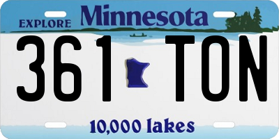 MN license plate 361TON
