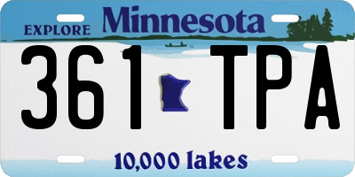MN license plate 361TPA