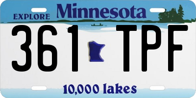 MN license plate 361TPF