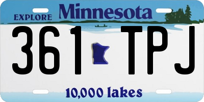 MN license plate 361TPJ