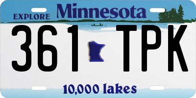 MN license plate 361TPK