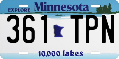 MN license plate 361TPN
