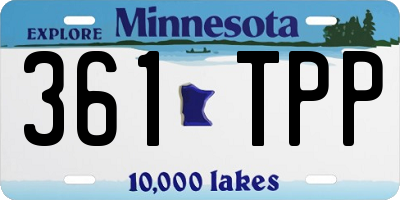 MN license plate 361TPP
