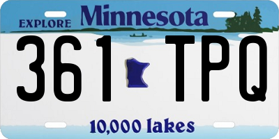 MN license plate 361TPQ