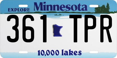 MN license plate 361TPR
