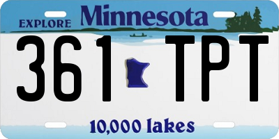 MN license plate 361TPT