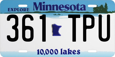 MN license plate 361TPU