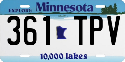 MN license plate 361TPV