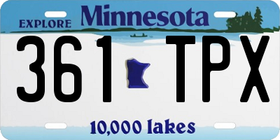 MN license plate 361TPX