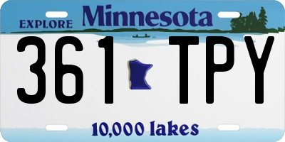 MN license plate 361TPY