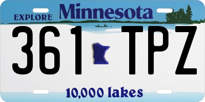 MN license plate 361TPZ