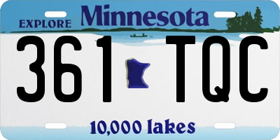 MN license plate 361TQC