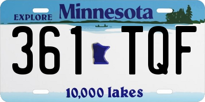 MN license plate 361TQF