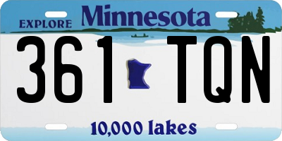 MN license plate 361TQN