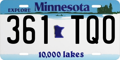 MN license plate 361TQO