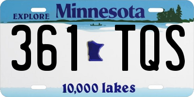 MN license plate 361TQS