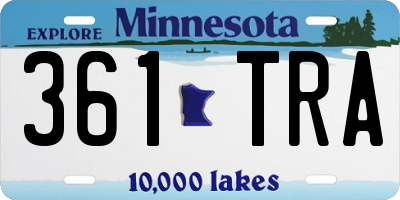 MN license plate 361TRA