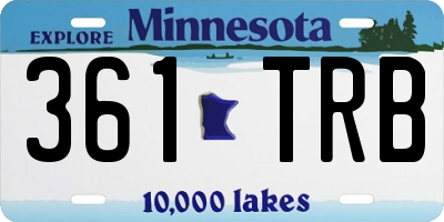 MN license plate 361TRB