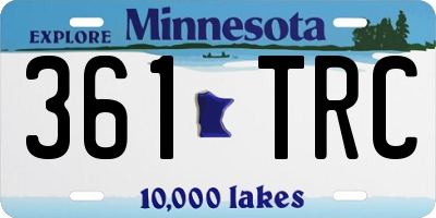 MN license plate 361TRC