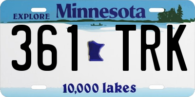 MN license plate 361TRK