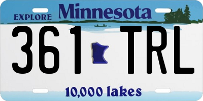 MN license plate 361TRL