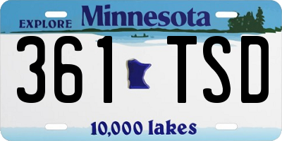 MN license plate 361TSD