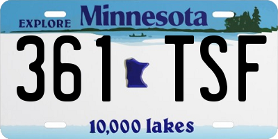 MN license plate 361TSF