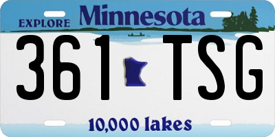 MN license plate 361TSG