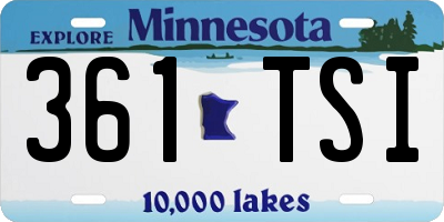 MN license plate 361TSI