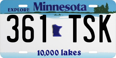 MN license plate 361TSK