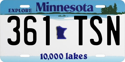 MN license plate 361TSN